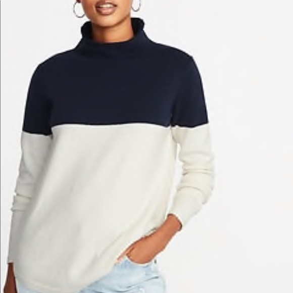 navy mock turtleneck
